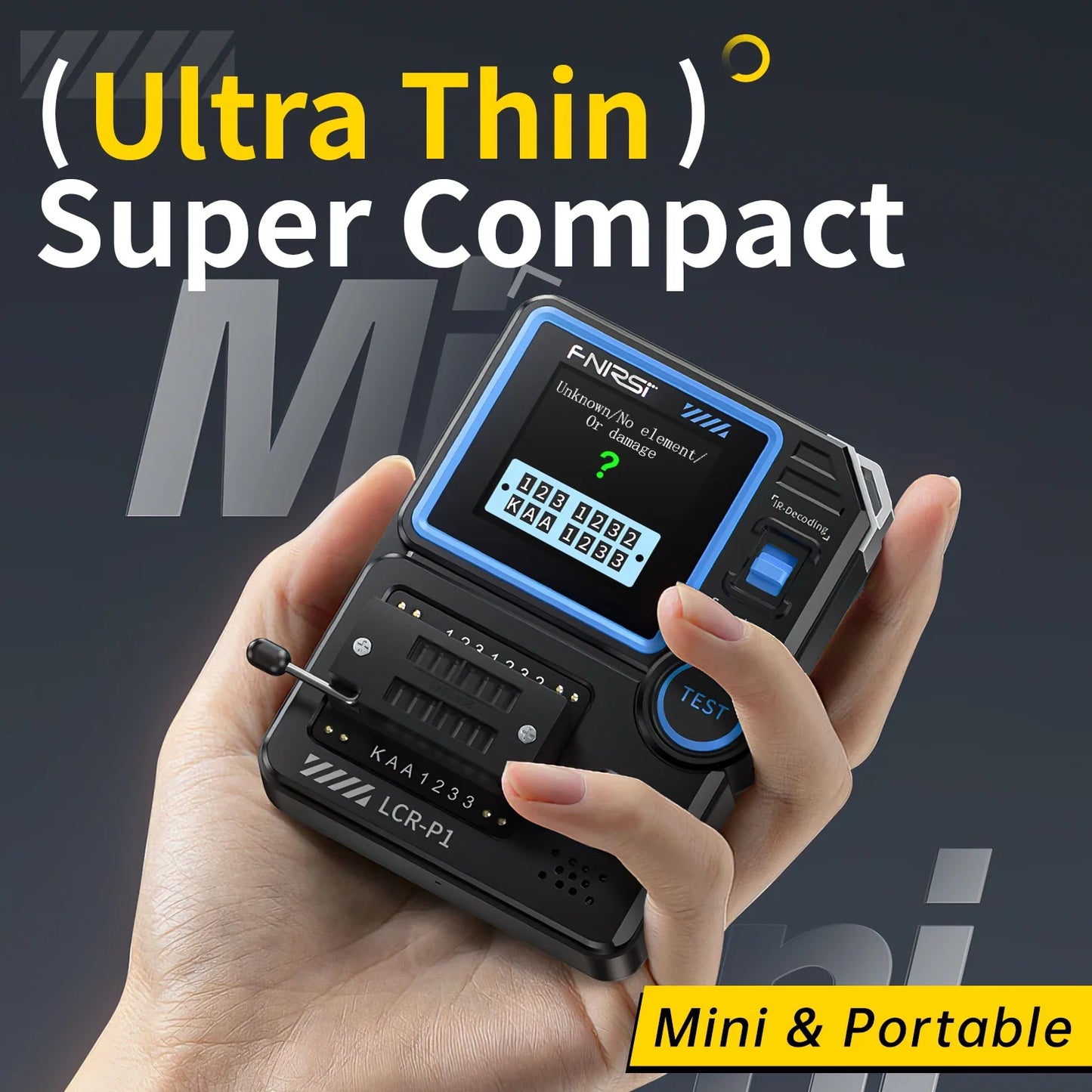 FNIRSI LCR-P1 Multifunctional Transistor Tester & LCR ESR Multimeter for Diodes, Capacitance, Resistance