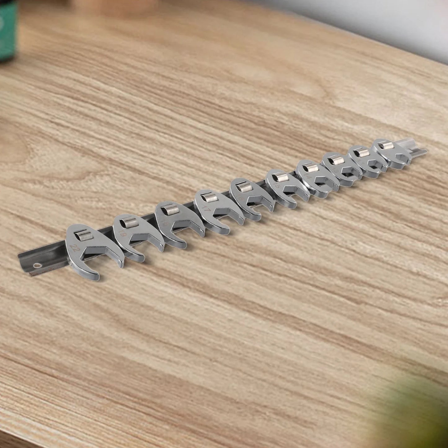 10pcs 3/8" Drive Crowfoot Wrench Set — 10-22mm Metric Open-End Spanners for Torque Wrench