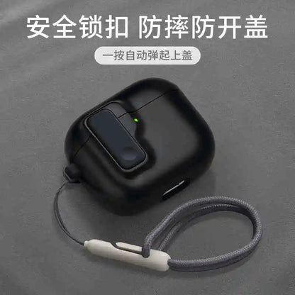 2024 New Hard Hybrid Protector Case for AirPods 4 (USB-C) — Magnetic Lid Lock Luxury Cover for Apple AirPods 4