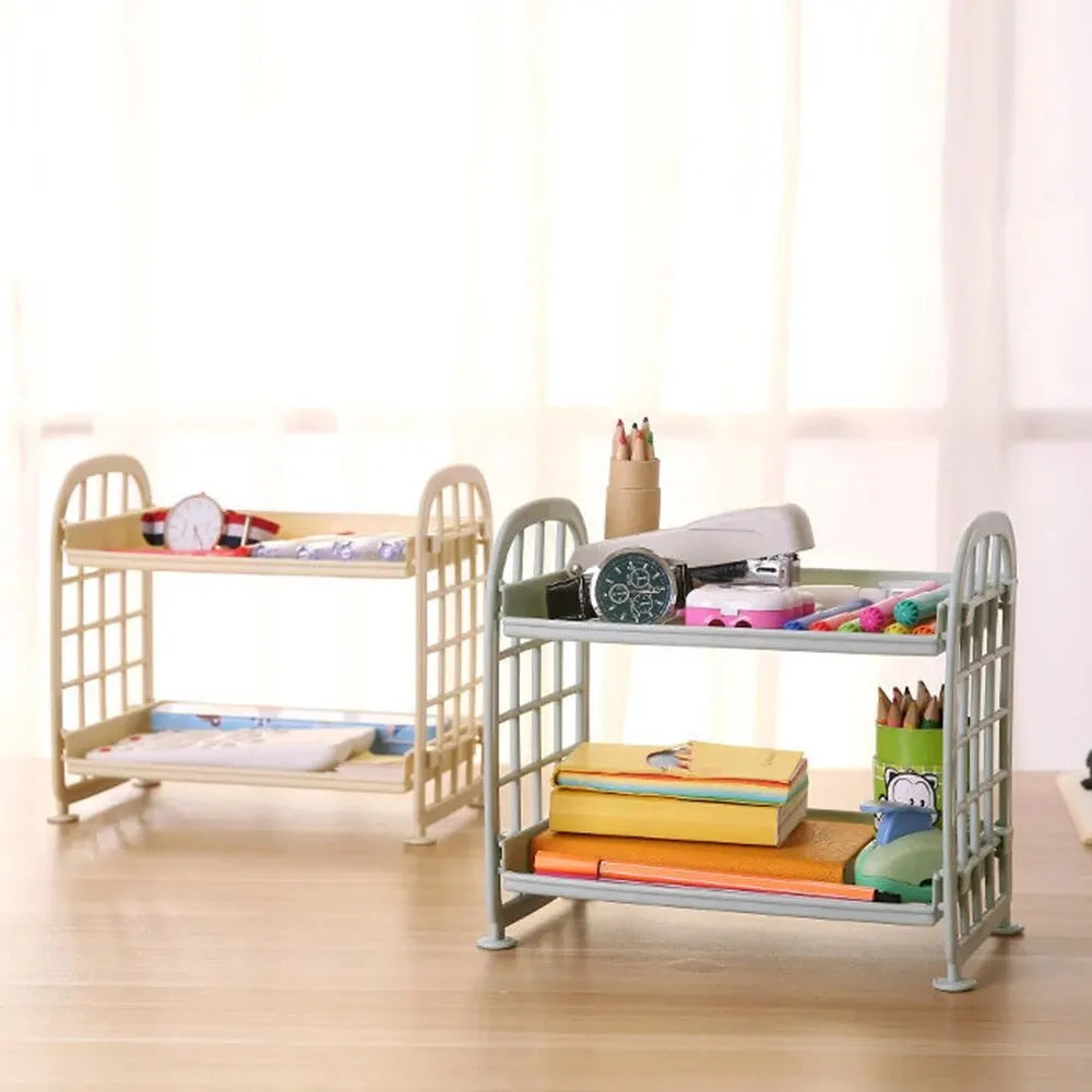 High-Quality Horizontal Desktop Storage Shelf – Simple Multi-Tier Dormitory & Office Organizer – Space-Saving Storage Solution
