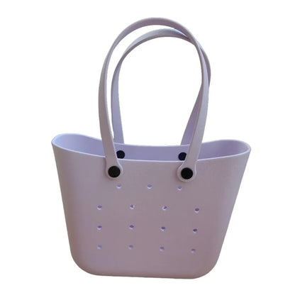 Fashion EVA Molded Beach Bag – Multi-Functional Women’s Shopping & Makeup Storage Tote, Trendy Plastic Waterproof Handbag