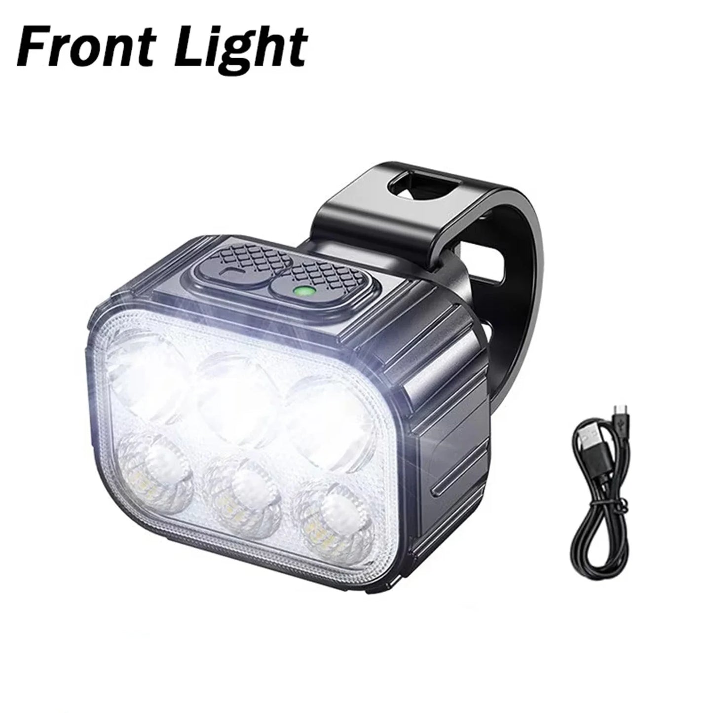 USB Rechargeable Bicycle Light Set – Waterproof LED Front Headlight & Rear Taillight for Mountain and Road Bikes