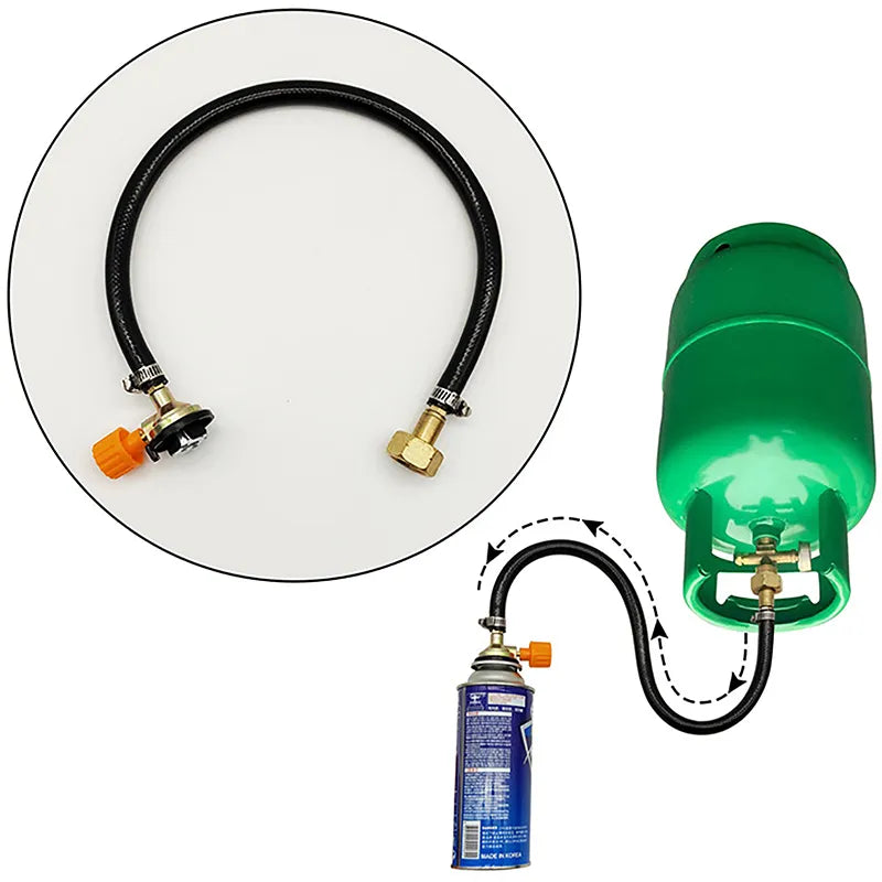 Leakproof Gas Refill Adapter: Rubber Gas Refill Pipe Tube Cylinder Converter for Filling Tank - Coupler Valve Braided Hose Accessories