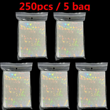 66x91mm Holographic Soft Trading Card Sleeves — Laser Protector for Pokemon, Yu-Gi-Oh & Baseball Cards