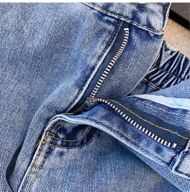 Plus Size Women’s Casual Jeans – Classic Black & Blue Washed Denim for Spring & Autumn, Comfortable & Versatile