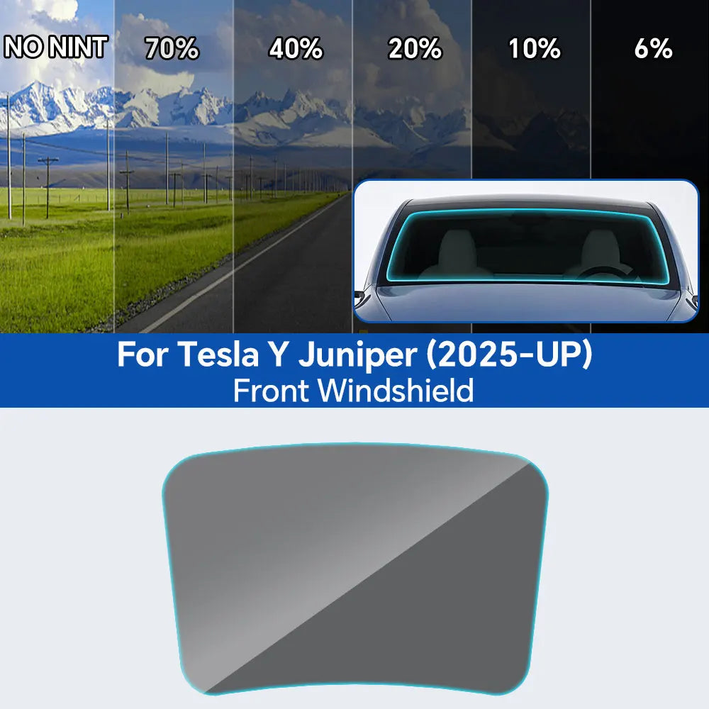 Pre-Cut Car Window Tint Film – 99% UV Protection Heat Resistant Privacy Sunshade Kit for Tesla Model Y Juniper 2025–2026 Front, Rear & Side Windows