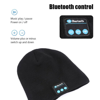 Bluetooth Beanie Hat with Wireless Headphones - Winter Sport Music Cap with Built-in Mic and Speaker, Compatible with Xiaomi, Huawei, Redmi, iPhone