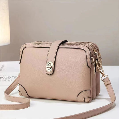 PU Leather Small Square Crossbody Bag - Elegant Casual Shoulder Handbag for Women