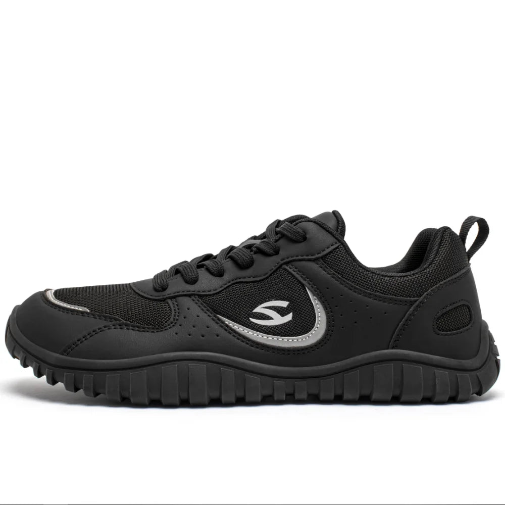 HOBIBEAR Unisex Wide Toe Sneakers — Comfortable Lace-Up Walking Shoes, Breathable Outdoor Travel Sneakers
