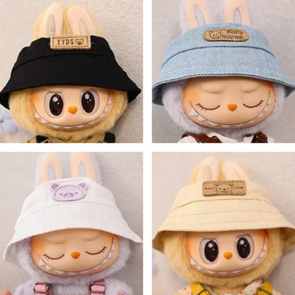 17cm Labubu Doll Clothes Set - Macaron Overalls with Color-Matched Accessories for Dolls