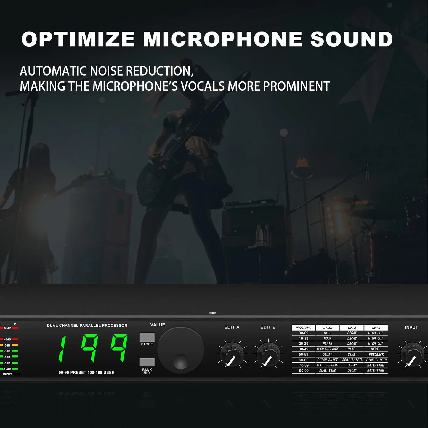 Professional Digital Reverberation DSP Processor - Multi-Effect Audio Equalizer for Enhanced Sound