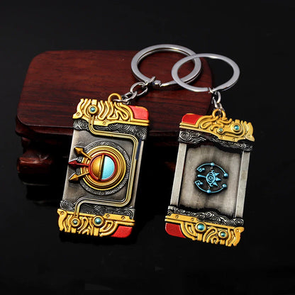 Zelda Tears of the Kingdom Purah Pad Keychain – Master Sword & Hylian Shield Pendant for Fans