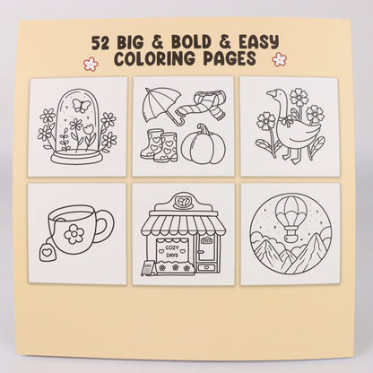 Into the Garden Coloring Book for Adults & Teens - Bold & Simple Designs with Plants, Flowers & Cute Animals
