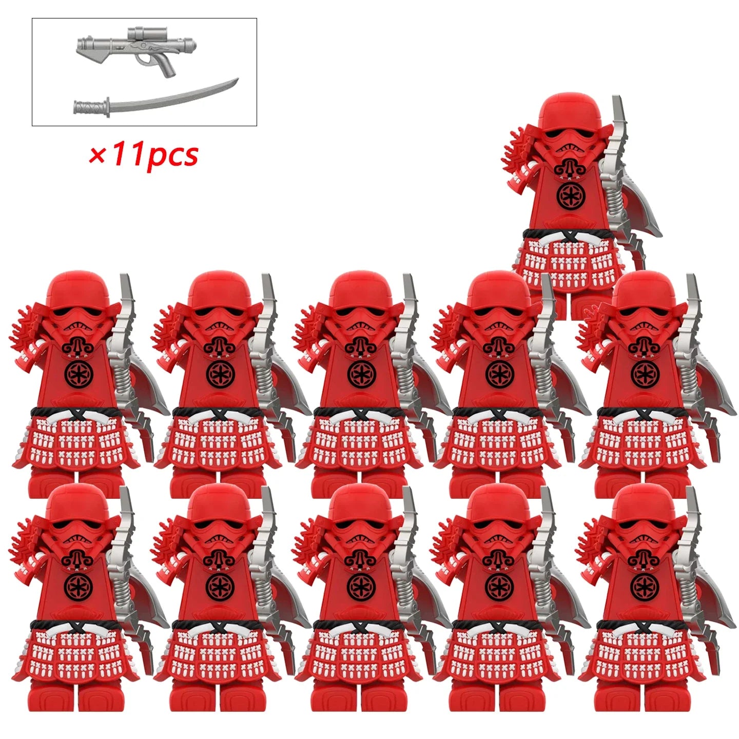 Storm Samurai Trooper Figure – White Soldier Articulated Action Toy with Pistol & Katana DY325 DY Minifigs