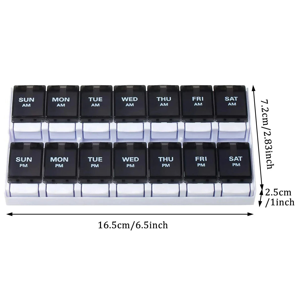 7/14/28-Day Pill Organizer – Weekly & Monthly Medicine Box with Tablet Storage, Splitter & Container Case