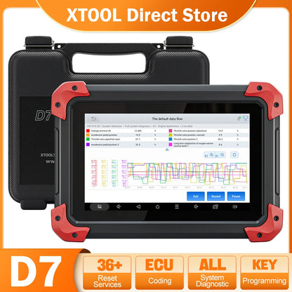 XTOOL D7 OBD2 Car Diagnostic Tool – Bi Directional Automotive Scanner with ECU Coding, 36+ Services & 3-Year Free Update