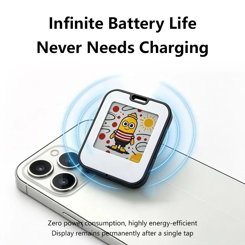 Lenovo Mini E-Ink Desktop Display - 1.54-Inch NFC Electronic Ornament and Bag Charm
