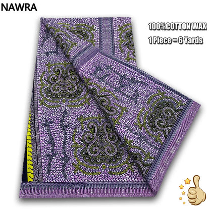 Original 100% Cotton African Wax Print Fabric - Soft Ankara Batik DIY Pagne