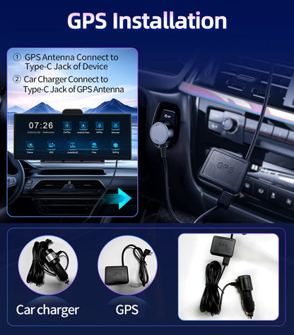 Imagebon 11.4″ H70 Pro 4K QLED Dash Cam - Wireless CarPlay & Android Auto, Dual Recording, Night Vision Car DVR