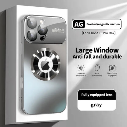 Titanium Metallic Matte iPhone Case - Luxury MagSafe Cover with Camera Lens Protection