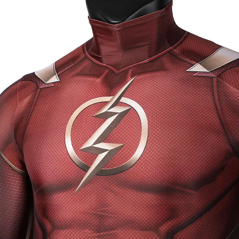 Red Barry Allen Cosplay Costume – Adult Men’s Halloween Bodysuit & Headgear, Zentai Jumpsuit for Comic Con