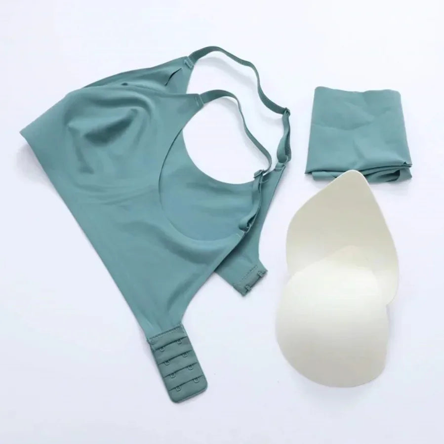 Latex Jelly Seamless Bras for Women – Wireless, Removable Padded Bralette, Comfortable One-Piece Brassiere for Sleep