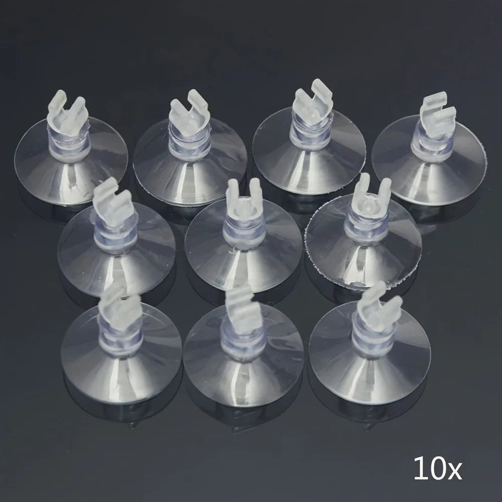 10pcs Rubber Aquarium Suction Cups – Holders for Air Line Tubes, Hoses, and Pumps