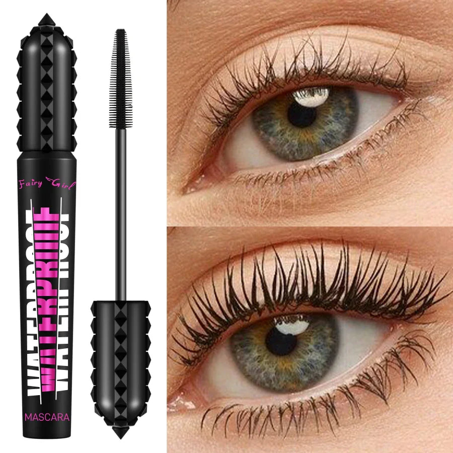 Black Waterproof Mascara – 4D Lengthening Eyelash Extension Makeup for Korean Cosmetics
