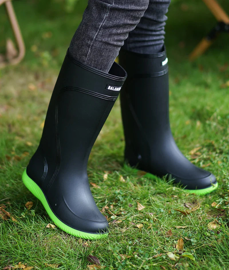 Men’s & Women’s High-End Rain Boots – Waterproof, Non-Slip Short & Mid-Calf Rubber Boots with Drawstring