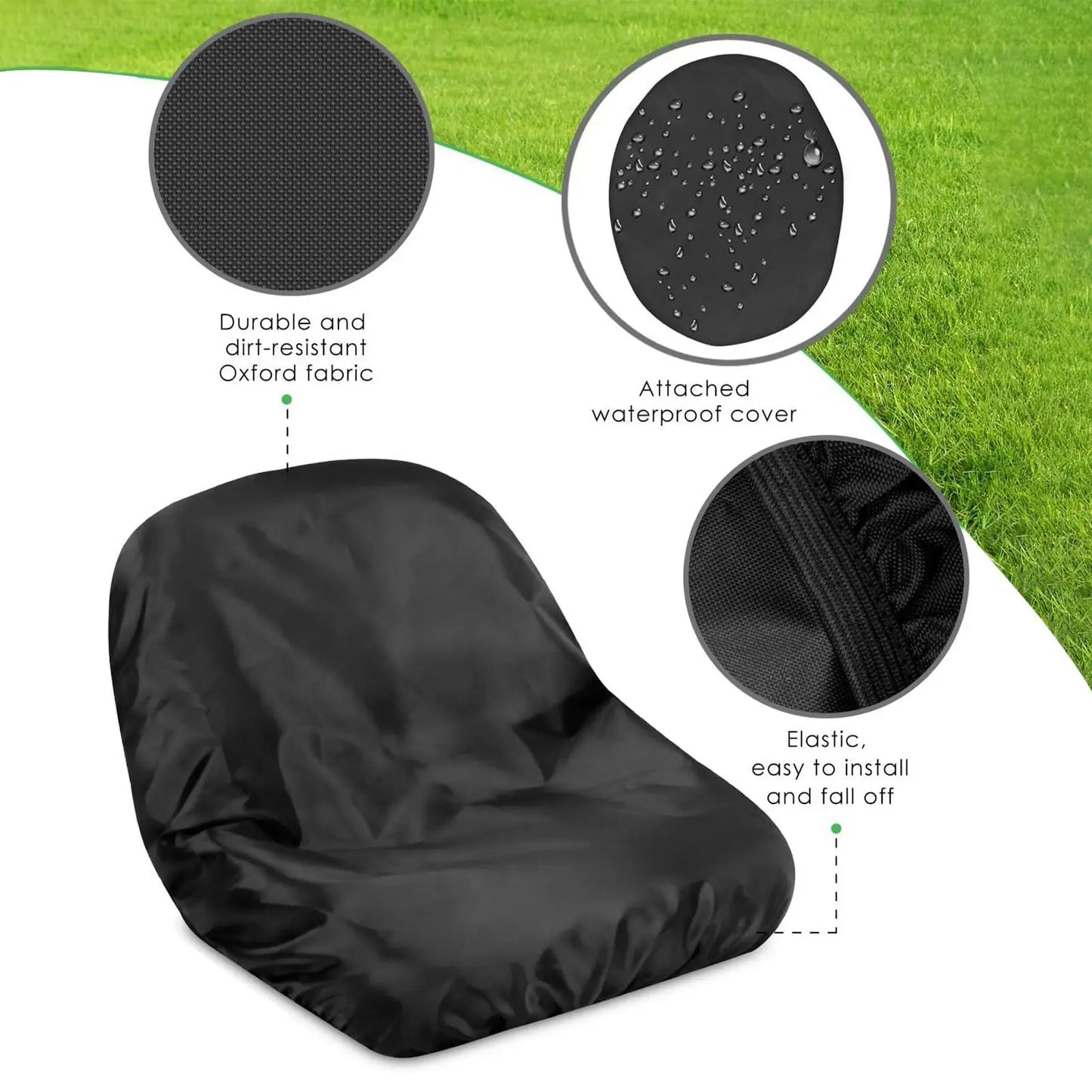 Rainproof Tractor Seat Cover, Universal Riding Lawn Mower Seat Protector, Durable Outdoor Garden & Farm Seat Cover Accessory