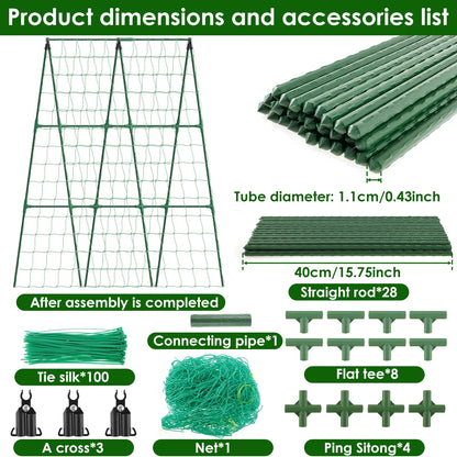 A-Frame Garden Trellis for Cucumbers & Tomatoes – Detachable Climbing Plant Support Frame