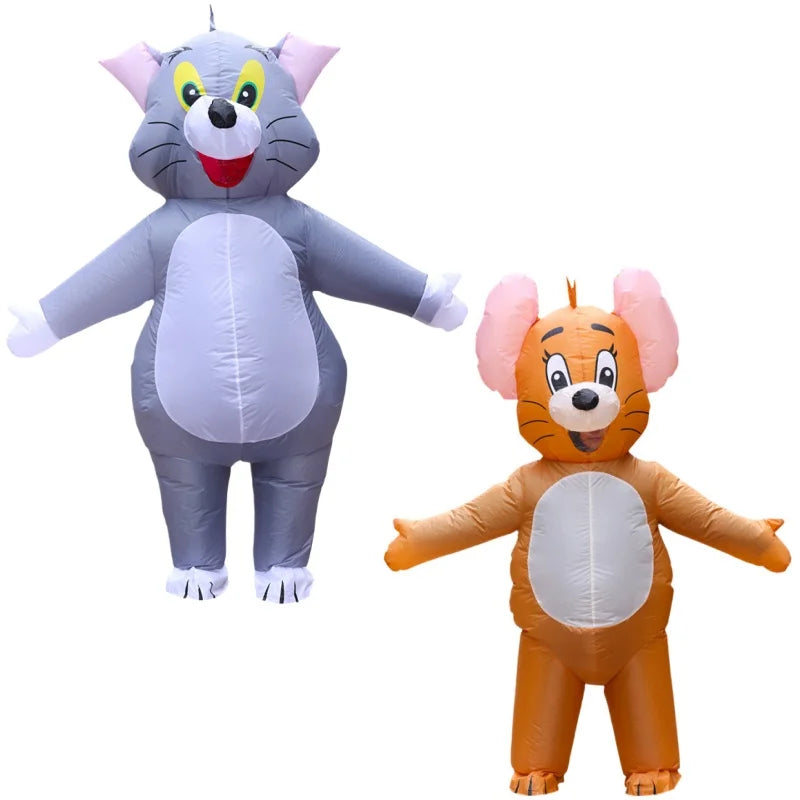 Cat and Mouse Inflatable Costume - Funny Adult Full Body Cosplay Party Outfit