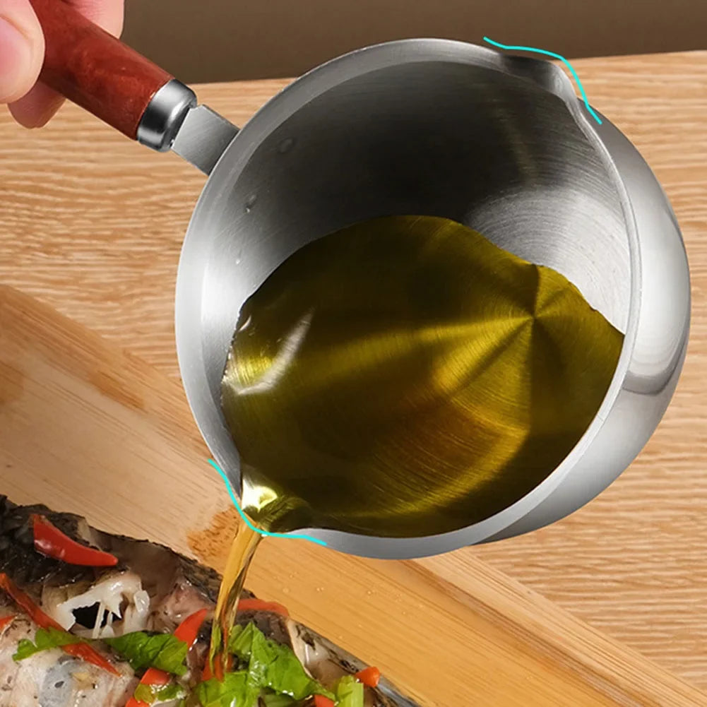 Stainless Steel Saucepan – Hot Oil & Milk Pan for Boiling, Melting & Kitchen Cooking