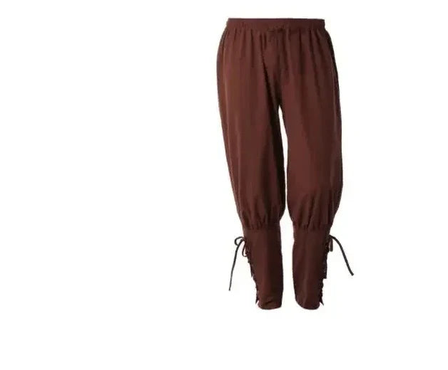 Men's Pirate Renaissance Pants – Medieval Drawstring Shorts for Halloween & Cosplay Costumes