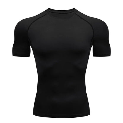 Men's Compression Running Shirt - Short Sleeve Quick Dry Fitness Training T-Shirt Gym Sportswear Top