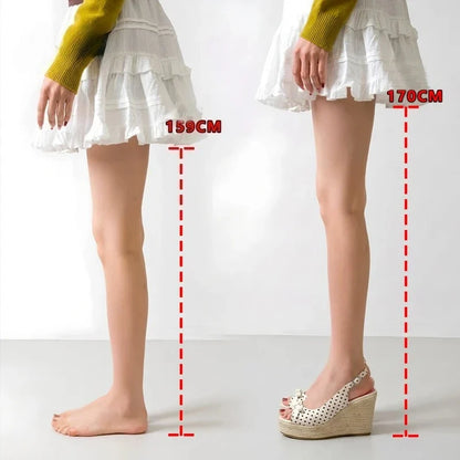 Women’s Wedge Platform Sandals - Grass Weave Bowknot High Heels for Summer Parties