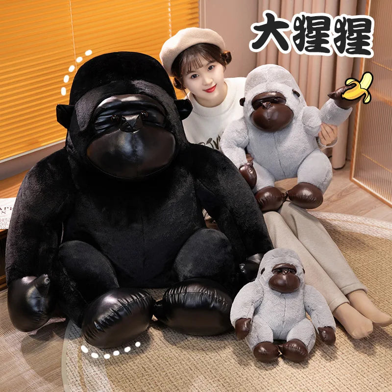35/50/65cm Big Black Gorilla Plush Toy – Cute Stuffed King Kong Monkey for Birthday Gifts