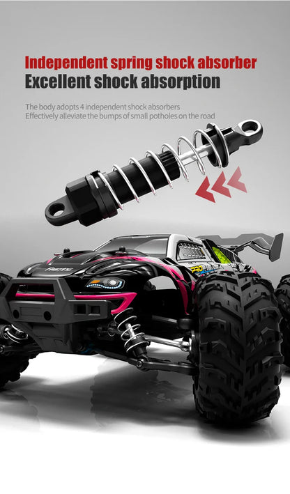 ZWN 1:16 4WD RC Monster Truck – 70KM/H High-Speed Drift Remote Control Car with LED for Kids, vs Wltoys 144001