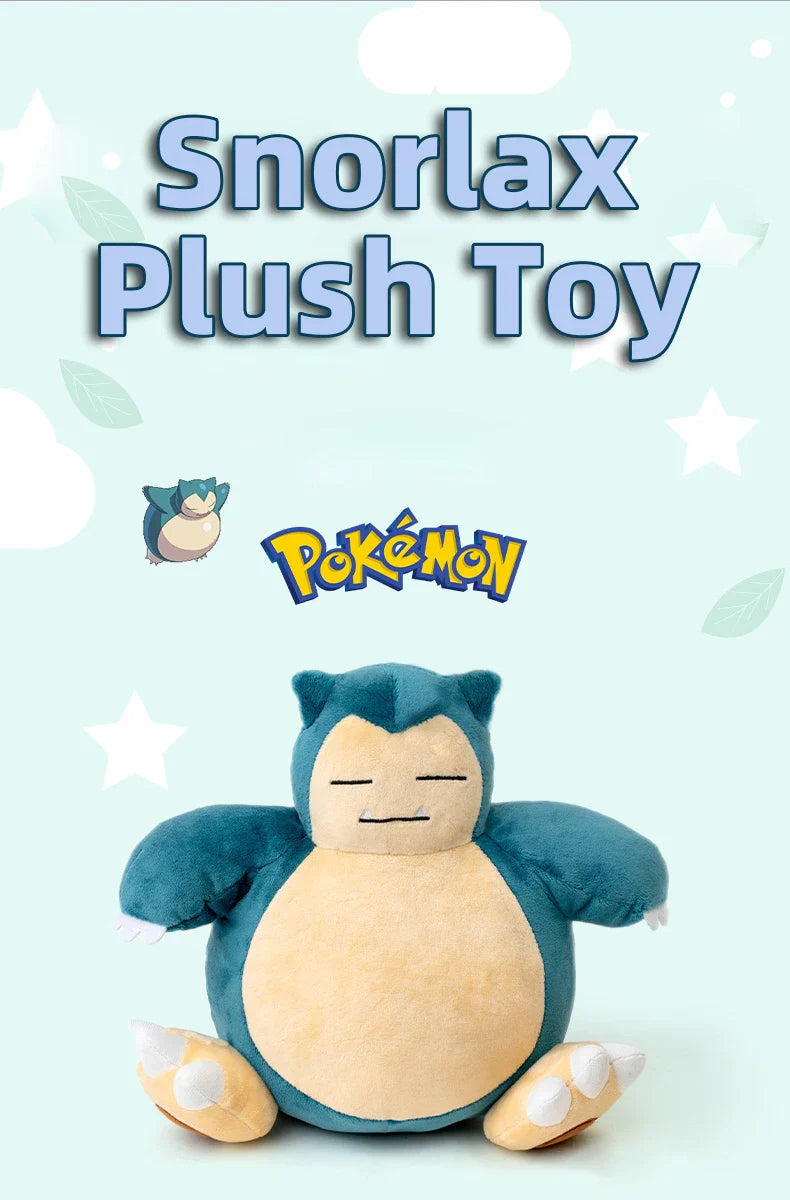 Pokemon Kawaii Snorlax Plush Toy – Cute Stuffed Doll & Throw Pillow, Birthday Gift for Kids, Boys & Home Decor