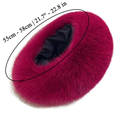 Winter Faux Fur Bucket Hat for Women – Fluffy Thick Plush Fisherman Hat, Coldproof & Windproof Skiing Fashion Panama Cap