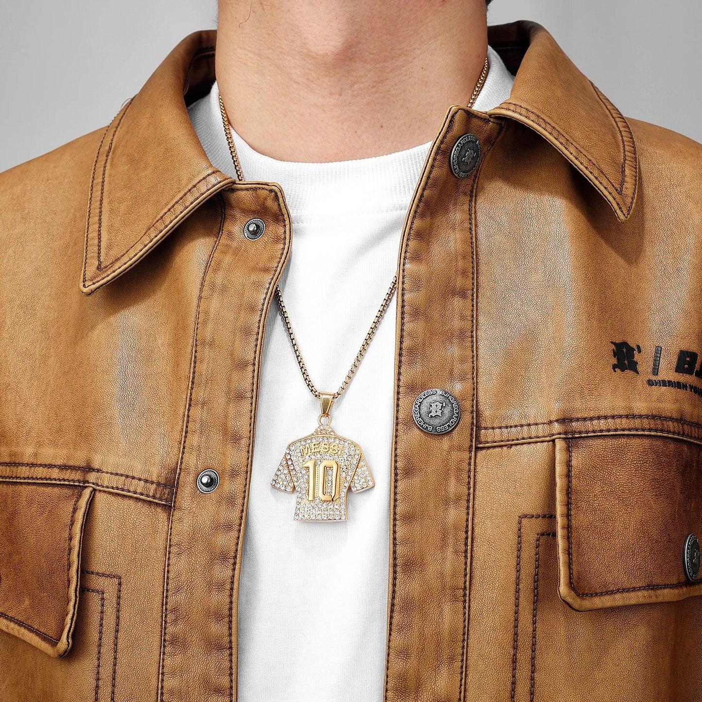 Football Legends Necklace – Messi, Cristiano Ronaldo, Neymar, Mbappé & Haaland Stainless Steel Pendant Chain Fashion Jewelry Gift for Men