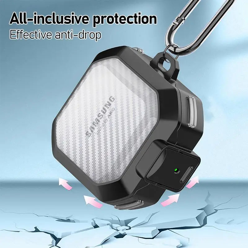 Carbon Fiber Case for Samsung Galaxy Buds 2 Pro, Buds FE, and Buds Live – Clear Cover for Buds2 Pro and Buzz 2 Pro. Live Buzz2 Cases