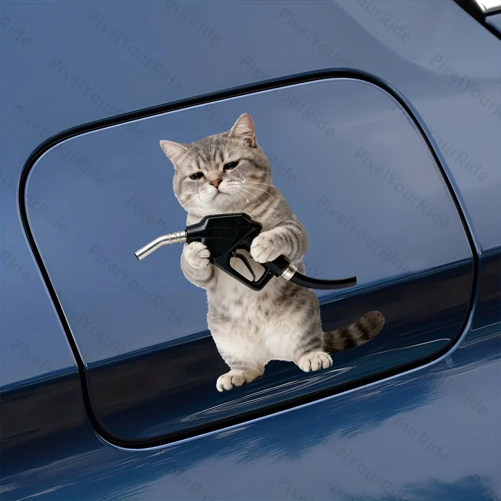 Tearful Emo Cat Car Sticker – Funny Waterproof Vinyl Decal for Cars, Motorcycles, Fuel Tank Caps & Windows