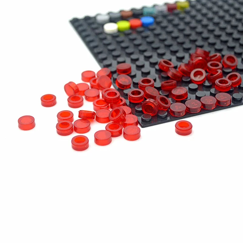 450PCS Round 1x1 Flat Stud Building Block Accessories – Colorful MOC-Compatible Creative Toy Parts Set for DIY Construction