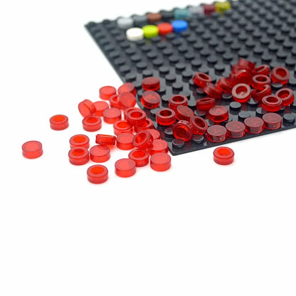450PCS Round 1x1 Flat Stud Building Block Accessories – Colorful MOC-Compatible Creative Toy Parts Set for DIY Construction