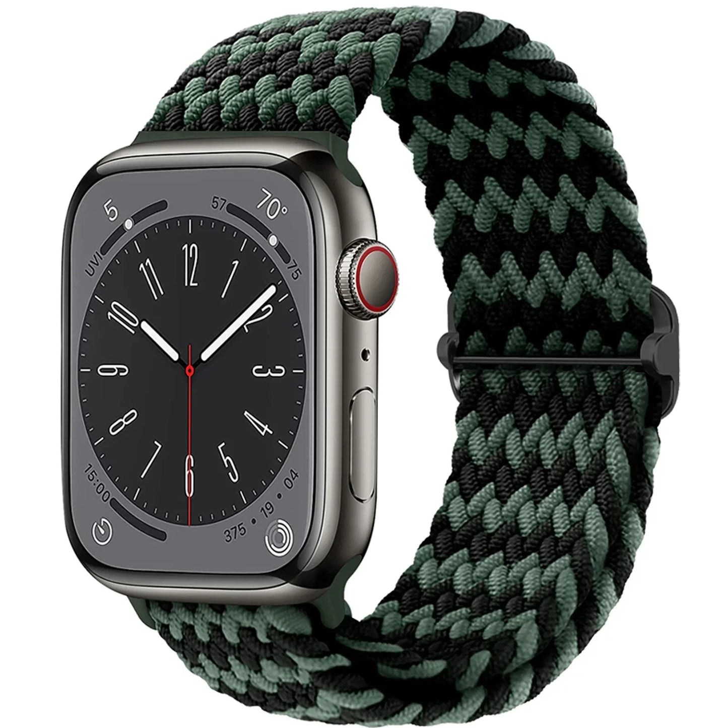 Elastic Braided Solo Loop Apple Watch Band – Adjustable Stretch Strap for Series SE, 5–11 & Ultra 3 (40mm–49mm)