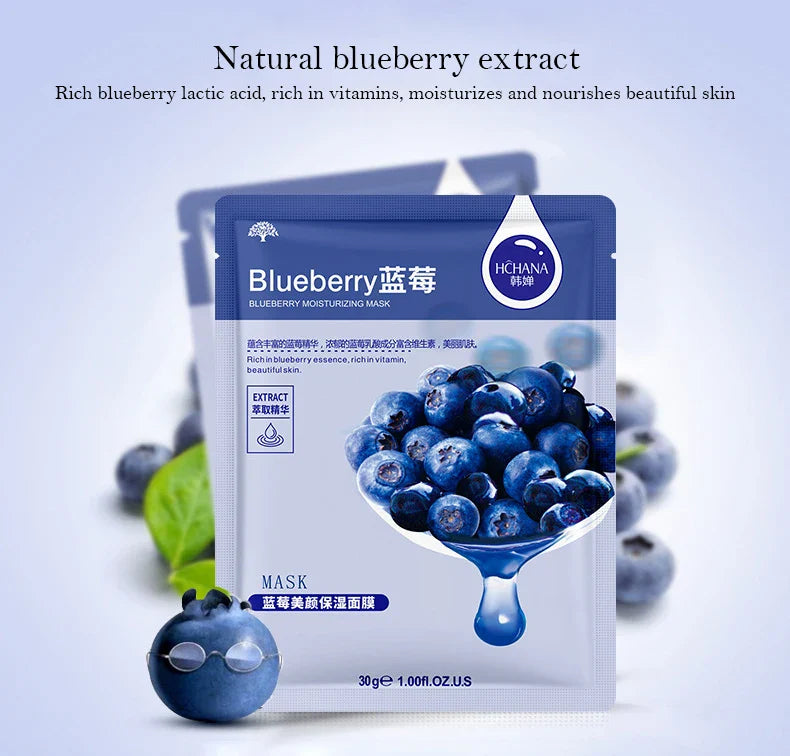 30pcs Natural Plant Facial Masks, Moisturizing & Oil Control, Anti-Aging Aloe Fruit Korean Sheet Masks for Skin Care