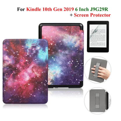 Kindle 10th Gen 6" Leather Case – Hand Strap & Screen Protector Cover with Wake/Sleep Function (2019, J9G29R)