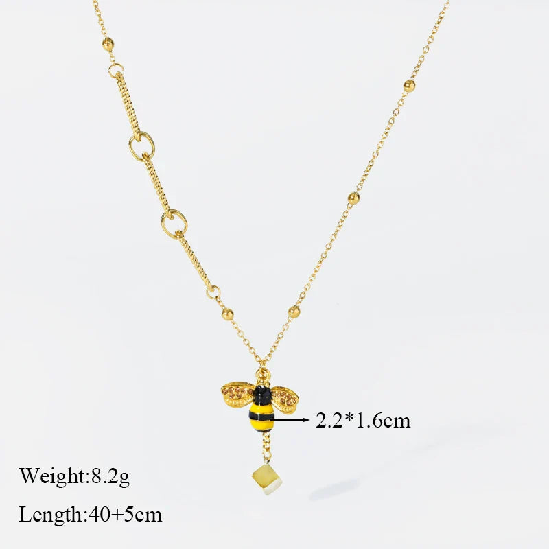 GANEMLY 316L Stainless Steel Water Drop Pendant Necklace – Trendy 18K Gold Plated Women’s Jewelry Gift