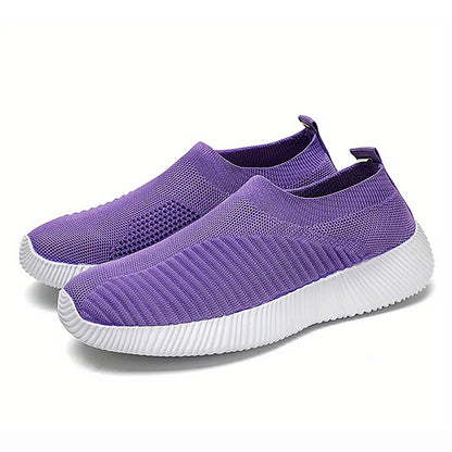 Women’s Slip-On Sock Sneakers – Breathable Flat Casual Vulcanized Sports Shoes Zapatillas